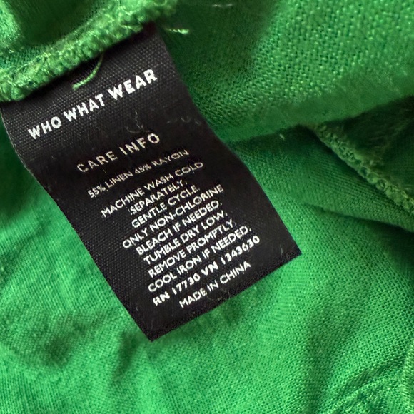 Who What Wear green linen peplum top XS - Picture 4 of 5